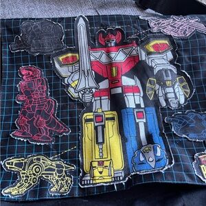 Mighty Morphin Power Ranger Black Canvas Messenger Bag  Preloved